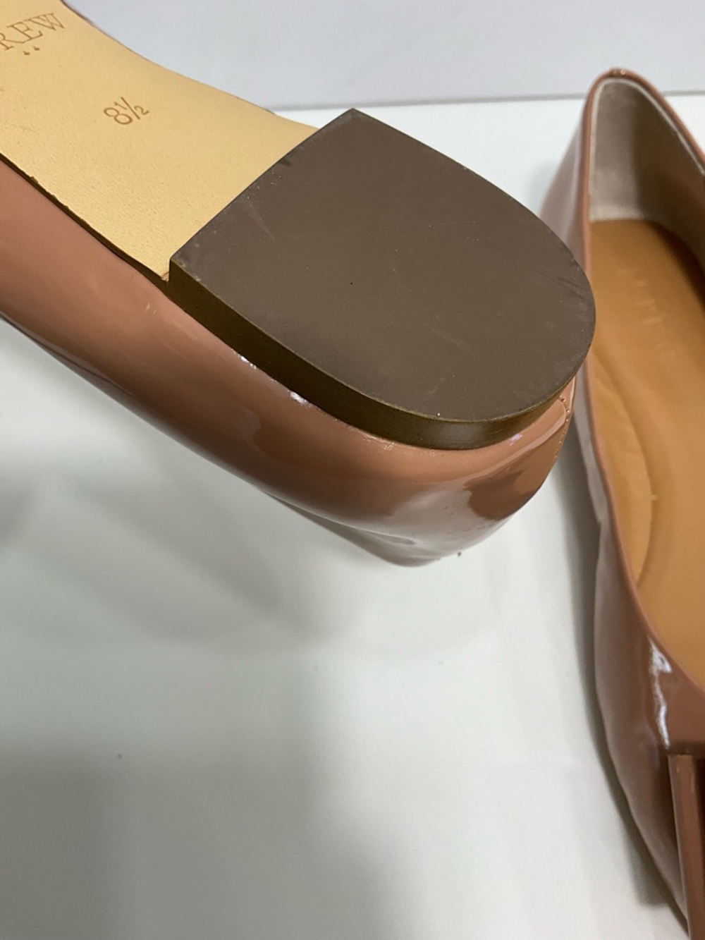 J.CREW Emery Patent Leather Flats Nude Pointed Toe Bow Detail Size 8.5 - Picture 10 of 10